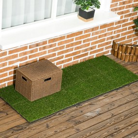 Outsunny Gazon Sintetic 10 Piese Covoraș Gazon Artificial 30x30 cm cu Înălțimea Firului de Iarbă 20 mm și Anti-UV Verde Închis | Aosom Romania