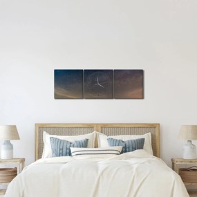 Tablou cu cerul nocturn (cu ceas) (90x30 cm)