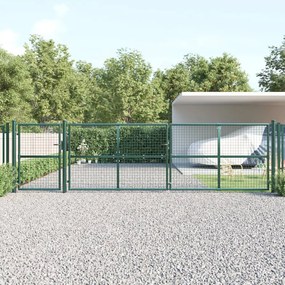 vidaXL Poartă de grădină din plasă, verde, 500x175 cm, oțel galvanizat