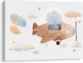 Tablou - Acuarelă elefant într-un avion (70x50 cm)