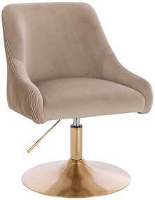 HR920N Scaun Latte din Catifea cu Bază Aurie