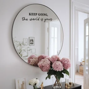 Autocolant pentru oglindă S27 – KEEP GOING, the world is yours.