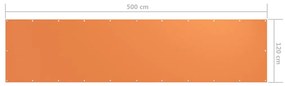 Paravan de balcon, portocaliu, 120 x 500 cm, tesatura oxford Portocaliu, 120 x 500 cm