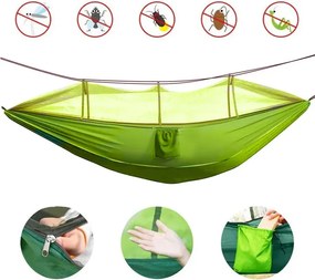 Hamac pentru exterior - hamac cu plasa de insecte - masliniu