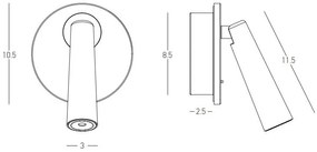 Aplica cu spot LED directionabil stil minimalist Jane