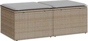 vidaXL Set canapele grădină cu perne 2 piese bej poliratan/lemn acacia