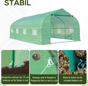 Outsunny Sera Gradina Verde Pentru Legume 6x3x2 | Aosom Romania