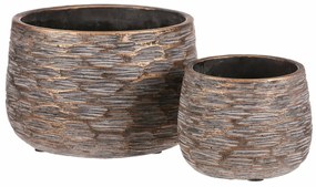 Set de recipiente din beton Ryha, 2 bucăți, gri,înălțime 12 cm