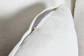 Sofa rotundă din rattan și lemn solid de mahon, cu perne albe, "Oasis"