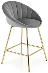 Scaun de bar H112 velvet gri