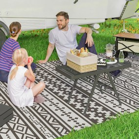 Outsunny Masă de camping reglabilă în înălțime, pliabilă, cu plasă metalică, din aluminiu | Aosom Romania