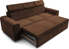 Canapea Extensibilă 3 locuri BELLAGIO, cu tetiere reglabile, 242x95x99 cm, Maro-Enjoy