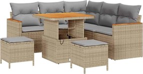 vidaXL Set de canapele pentru grădină 8 pcs Bej poliratan