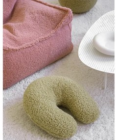 Pernă decorativă pentru copii verde cu tapițerie din țesătură bouclé U – Wigiwama