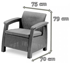 Set de mobilier de grădină Corfu Fiesta II duo cu masă Future