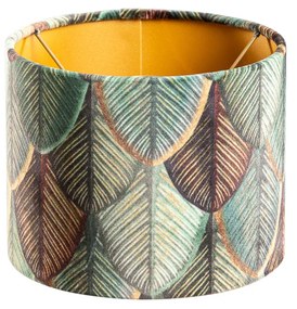 Abajur din catifea cu design frunze și interior auriu 18/18/14