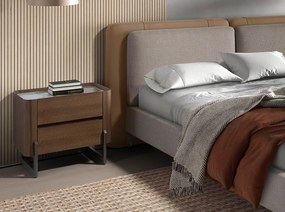 Noptiera 2 sertare deosebita design LUX Walnut-Marble
