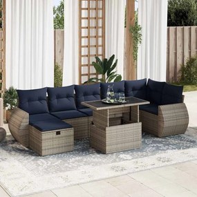 vidaXL Set canapele de grădină cu perne, 8 piese, maro, poliratan
