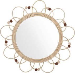 Atmosphera - Oglindă de perete pentru copii CAMPAIN, diam. 38 cm, din ratan