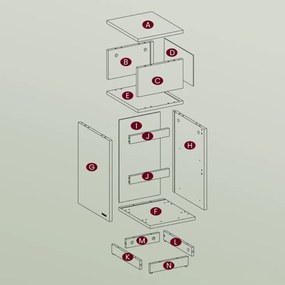 Noptieră ROBIN, 30x25x65cm, alb Vasagle