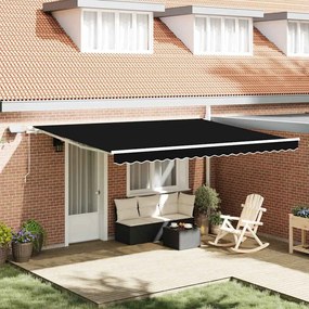 vidaXL Marchiză neagră with Manual Negru 450 × 300 cm Negru