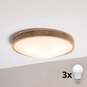 Brilagi - Lampă de tavan LED CARVALHO MODERN SLIM 3xE27/60W/230V Ø 47,5 cm stejar