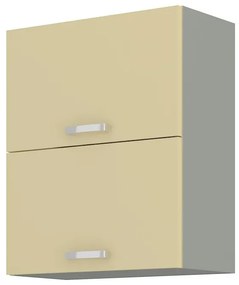 Dulap superior de bucătărie Kelyn 60 GU 72 2F (crem lucios + gri). 1032751