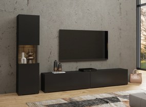 Mobilier living Avernic Typ 09 (onyx negru + Stejar wotan). 1042063