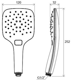 Ravak X07P348 - duș de mână cu buton, crom lucios