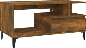 vidaXL Măsuță de cafea, stejar fumuriu, 90x49x45 cm, lemn prelucrat