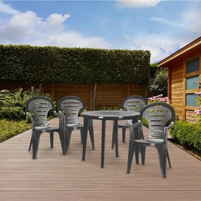 Set mobilier de grădină Bonaire 4+1, culoare grafit