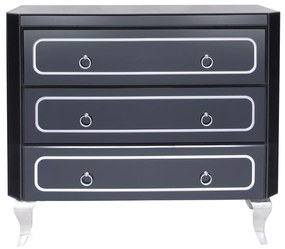 Comoda Marina II negru/silver – H78 cm