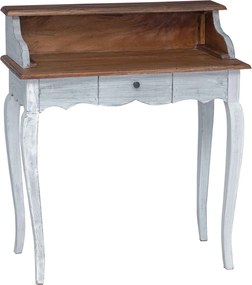 vidaXL Masă de scris Maro și alb 80 x 40 x 92 cm Lemn masiv de mahon