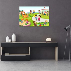 Tablou cu bucuriile copiilor în nisip (90x60 cm)