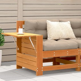 844880 vidaXL Canapea cu cotieră de grădină, cu masă laterală, lemn masiv pin