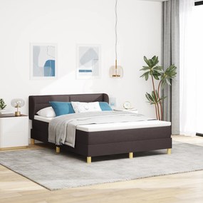 Pat Box Spring vidaXL cu Saltea Maro Închis 160x200 cm din Textil