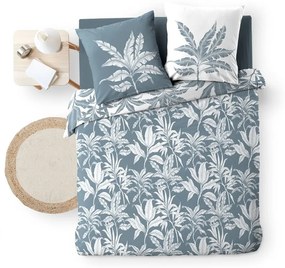 Lenjerie de pat albă-albastră din bumbac pentru pat dublu, extinsă 240x220 cm Hera – douceur d'intérieur