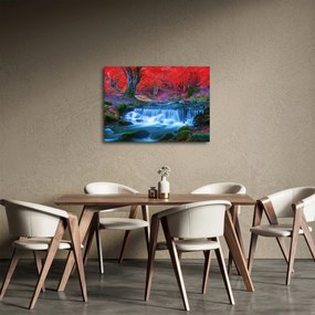 Tablou - Cascada în pădurea roșie (70x50 cm)
