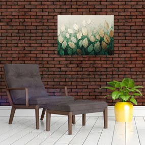 Tablou - Frunze verzi-aurii (70x50 cm)