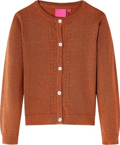 vidaXL Cardigan tricotat pentru copii, coniac, 104