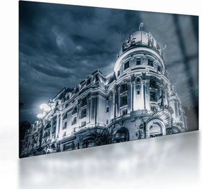 Tablou pe sticlă cu arhitectură în întuneric (70x50 cm)