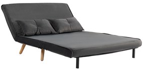 HOMCOM Canapea de dormit de 2 locuri, canapea pat, canapea transformabilă în pat, spătar reglabil, material textil, cadru metalic, Gri | Aosom Romania