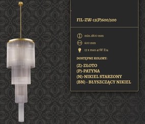 Lustra design LUX diametru 60cm din alama decorata cu sticla Filago