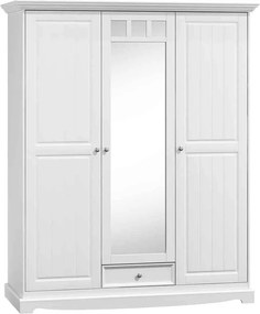 Dulap lemn masiv alb Linea, 156 × 65 × 190 cm
