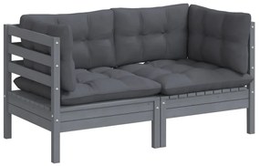 3096012  2-Seater Garden Sofa with Anthracite Cushions Solid Pinewood (806648) 1, Gri
