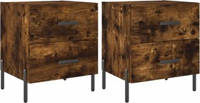 vidaXL Noptiere, 2 buc., stejar fumuriu, 40x35x47,5 cm, lemn compozit