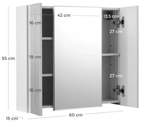 Dulap de baie cu oglindă SKY, alb