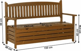 Bancă de grădină, maro, 150cm, AMULA