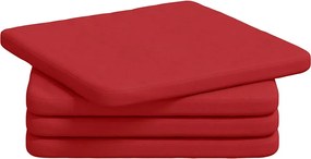 vidaXL Perne de Șezut 4 pcs Roșu 40 x 40 x 3 cm țesătură