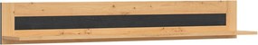 Polita OSTIA, stejar artisan/negru, PAL melaminat, 161x24x24 cm